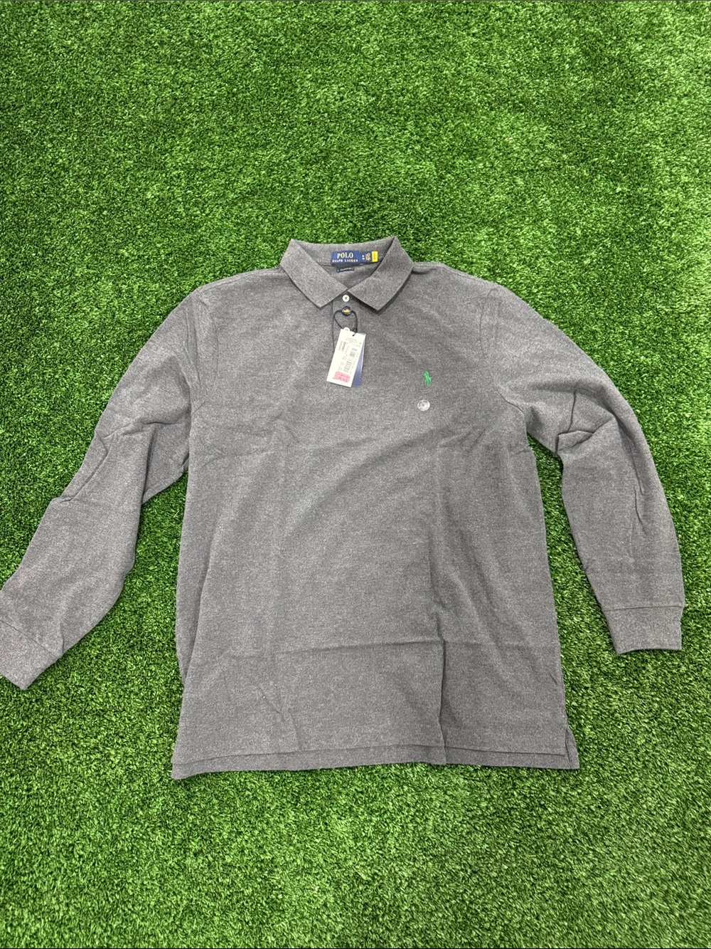 Polo by Ralph Lauren Gray Polo with Green Pony Logo